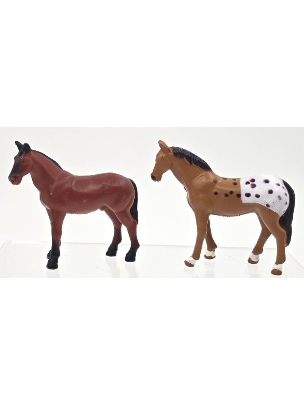 Vintage 1988 Funrise Horse Figurines Lot of 2 Morgan Appaloosa Toy Collectibles